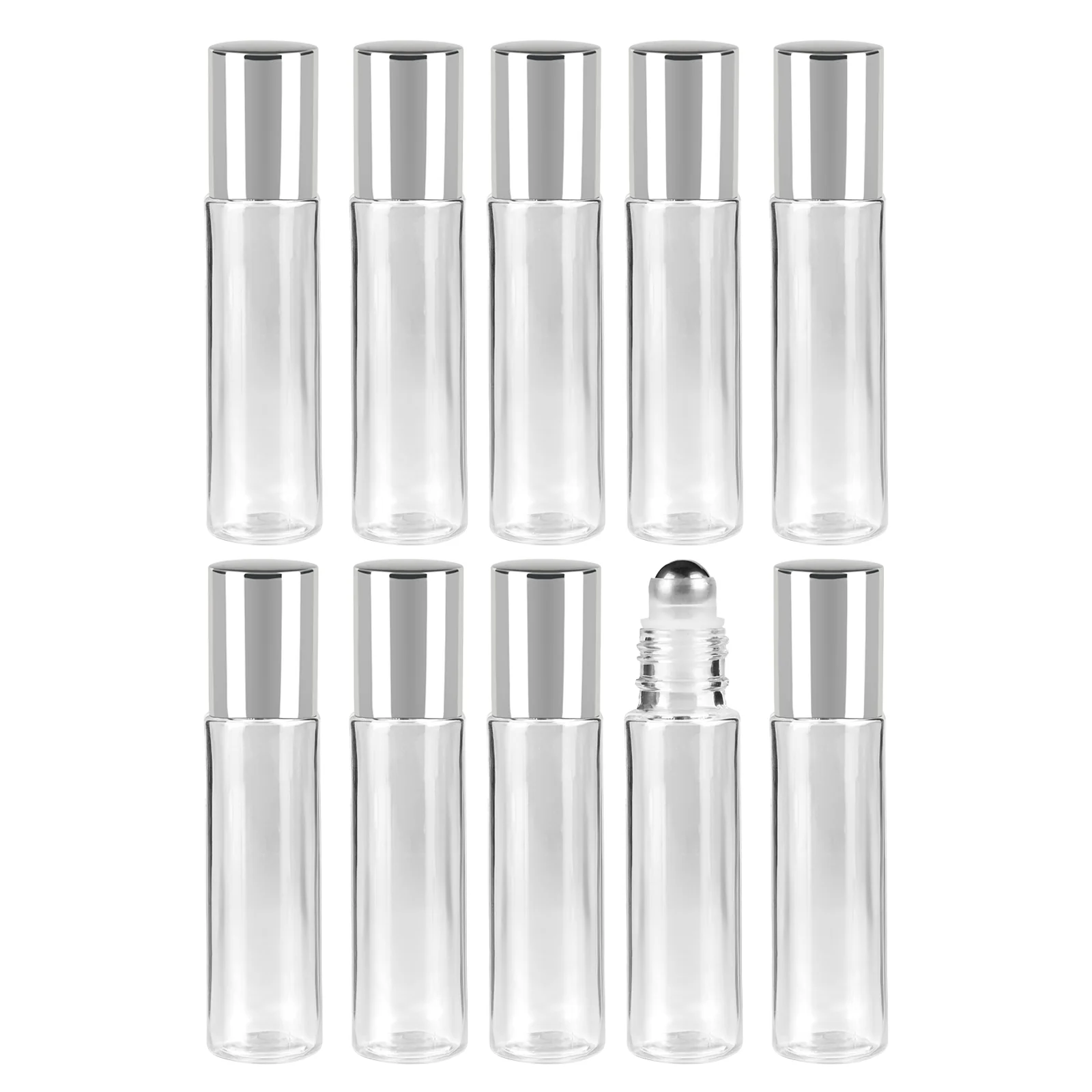Glass Roller Bottle with Metal Roller Ball - Pack of 10 | 10ml